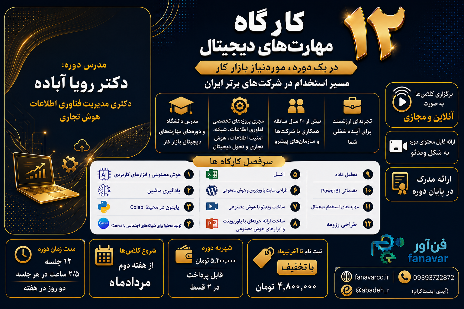 کارگاه ۱۲ مهارت دیجیتال